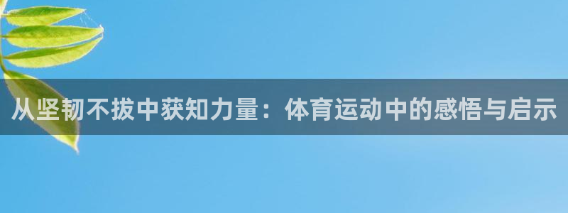 bsports官网 必一运动：从坚韧不拔中获知力量：体育运动中的感悟与启示